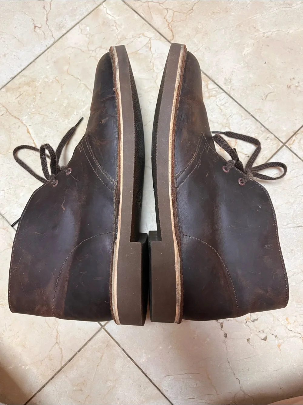 Clarks Bushacre 2 Chukka Boots in beeswax/dark brown leather sz 9